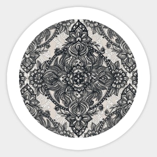 Charcoal Lace Pencil Doodle Sticker